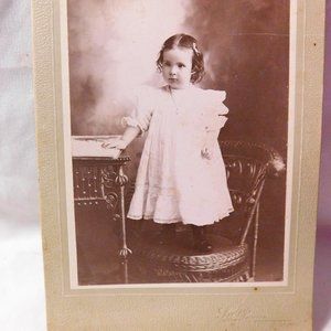 Antique Photo Card of Young Girl by Lesley Photography Bridgeport Connecticut